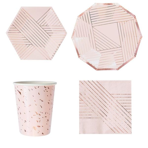 disposable dinnerware pink tableware striped gilding paper plates cups baby shower party supplies birthday wedding decoration
disposable dinnerware pink tableware striped gilding paper plates cups baby shower party supplies birthday wedding decoration