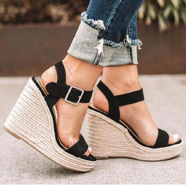 dress shoes women wedge heel sandals summer weaving light platform fish mouth ankle buckles ladies plus size 43, Black
dress shoes women wedge heel sandals summer weaving light platform fish mouth ankle buckles ladies plus size 43, Black