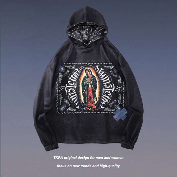 tkpa high street dark gothic hoodie for men and women, Black 
tkpa high street dark gothic hoodie for men and women, Black