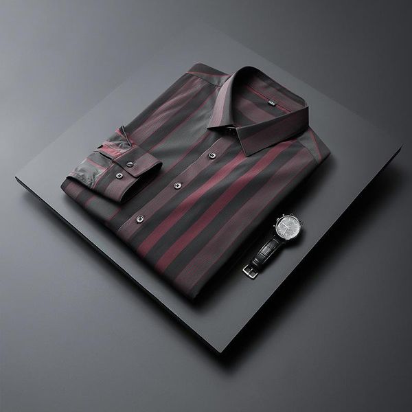 men's casual shirts spring and summer 2021 long sleeve striped shirt bamboo fiber business leisure middle aged, White;black
men's casual shirts spring and summer 2021 long sleeve striped shirt bamboo fiber business leisure middle aged, White;black