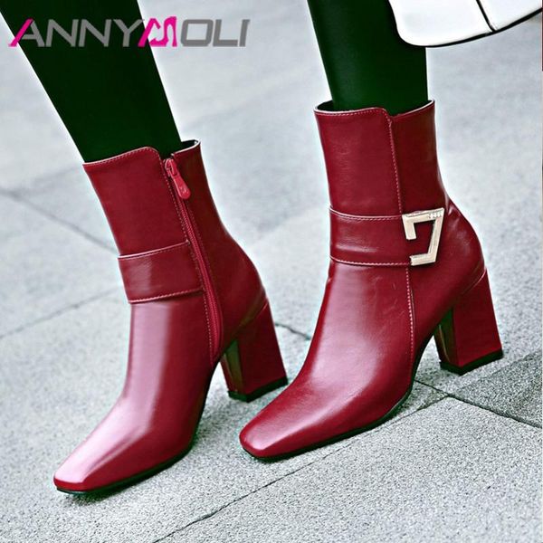 boots annymoli autumn ankle women buckle thick high heels short zipper square toe shoes ladies winter red big size 33-43, Black
boots annymoli autumn ankle women buckle thick high heels short zipper square toe shoes ladies winter red big size 33-43, Black