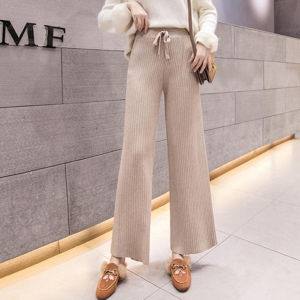 women's pants & capris autumn winter thicken knitted wide leg high waist with elastic slim women casual loose fashion female trousers, Black;white
women's pants & capris autumn winter thicken knitted wide leg high waist with elastic slim women casual loose fashion female trousers, Black;white