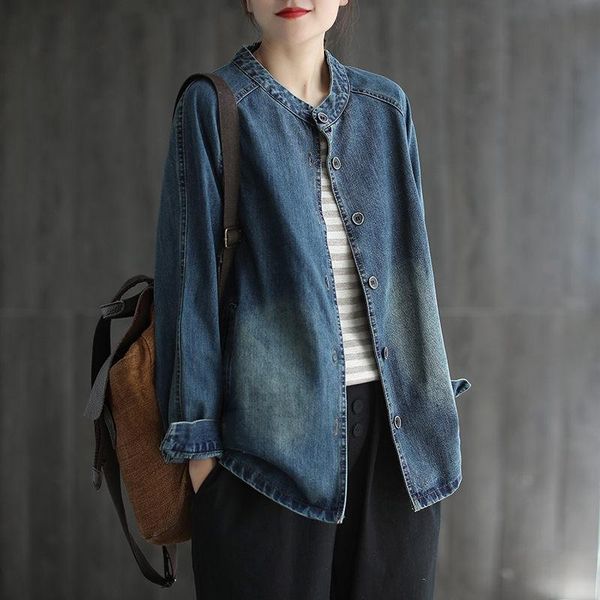 long sleeve 2021 autumn retro denim jacket female loose single-breasted all-match short coat jeans mujer chaqueta y073 women's jackets, Black;brown
long sleeve 2021 autumn retro denim jacket female loose single-breasted all-match short coat jeans mujer chaqueta y073 women's jackets, Black;brown