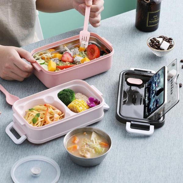 double-layer insulated lunch box with cutlery set heat preservation container storage bottles & jars
double-layer insulated lunch box with cutlery set heat preservation container storage bottles & jars