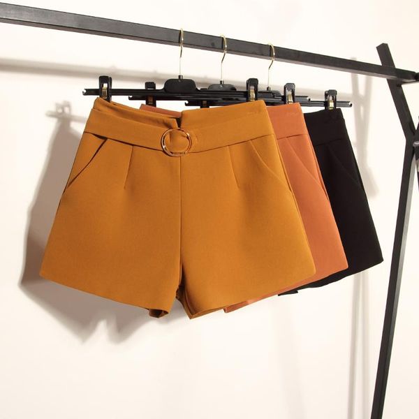 women's shorts women solid high waist office lady sashes 2021 autumn female sweet casual winter loose button pockets, White;black
women's shorts women solid high waist office lady sashes 2021 autumn female sweet casual winter loose button pockets, White;black