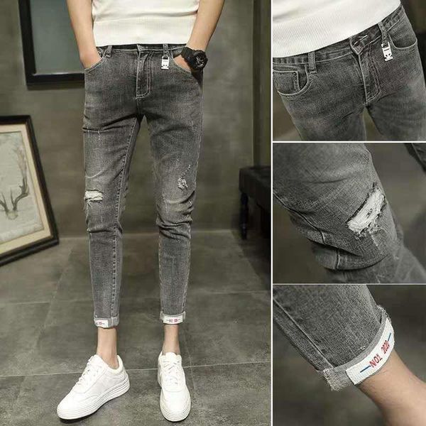social skinny cowboy 9-point pants men's slim trend spirit guy with holes small foot ruffian handsome fashion jeans, Blue
social skinny cowboy 9-point pants men's slim trend spirit guy with holes small foot ruffian handsome fashion jeans, Blue