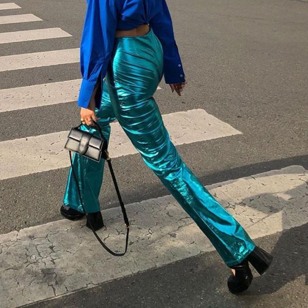 women's pants & capris chic glossy women trouser high waist green casual loose blue fall winter wide leg vintage kawaii e-girl clothes, Black;white
women's pants & capris chic glossy women trouser high waist green casual loose blue fall winter wide leg vintage kawaii e-girl clothes, Black;white