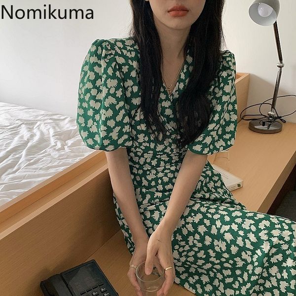 nomikuma korean chic summer dress women v neck puff sleeve dresses slim waist floral printed vintage fashion vestidos mujer 210514, Black;gray
nomikuma korean chic summer dress women v neck puff sleeve dresses slim waist floral printed vintage fashion vestidos mujer 210514, Black;gray