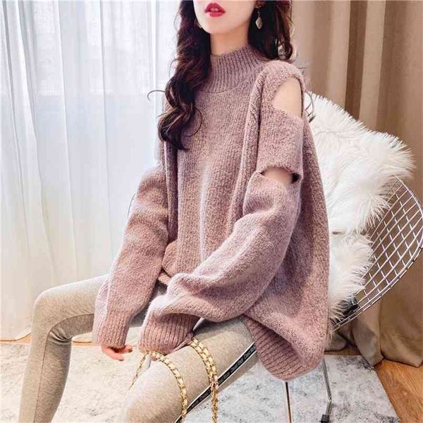 autumn and winter half turtleneck sweater women's hedging loose lazy wind off-the-shoulder jacket to wear 210427, White;black
autumn and winter half turtleneck sweater women's hedging loose lazy wind off-the-shoulder jacket to wear 210427, White;black