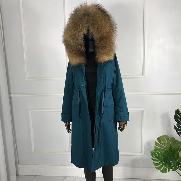 women's fur & faux winter jacket women hooded fashion parka real lined long windproof coat, Black
women's fur & faux winter jacket women hooded fashion parka real lined long windproof coat, Black