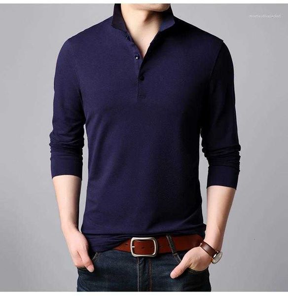 men's polos color long sleeve business casual tees lapel neck mens luxury designer t shirts fqgj, White;black
men's polos color long sleeve business casual tees lapel neck mens luxury designer t shirts fqgj, White;black
