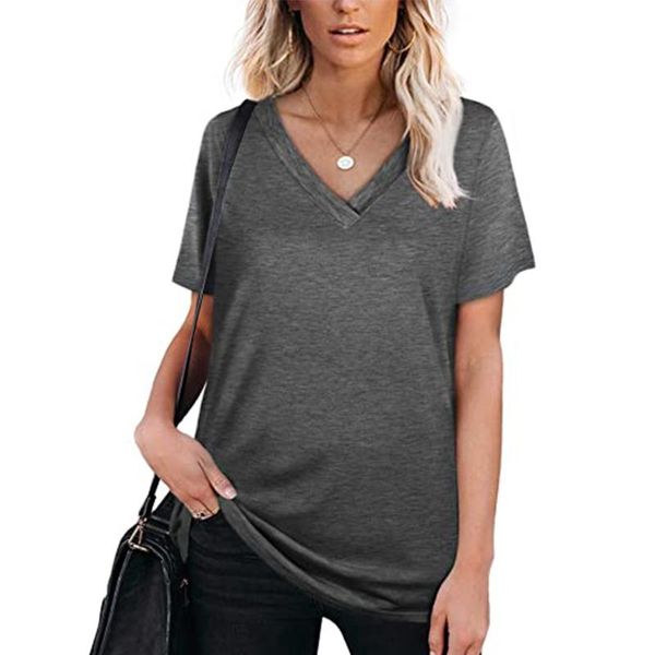shirt for women casual short sleeves v-neck solid t-shirt pullover camisetas mujer manga corta plus size tshirt women's, White
shirt for women casual short sleeves v-neck solid t-shirt pullover camisetas mujer manga corta plus size tshirt women's, White
