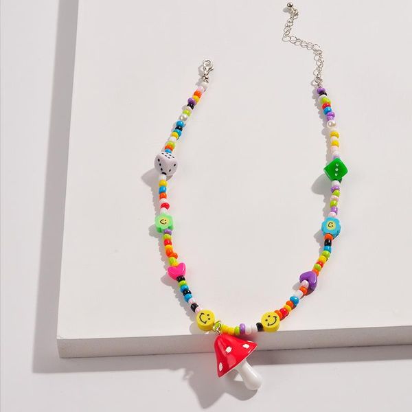 pendant necklaces colorful clay resin beads mushroom necklace for women girls beaded choker fashion jewelry gift, Silver
pendant necklaces colorful clay resin beads mushroom necklace for women girls beaded choker fashion jewelry gift, Silver