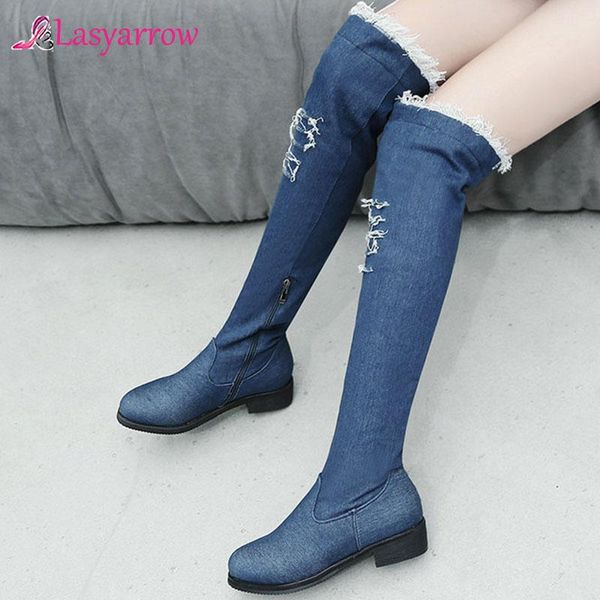 boots lasyarrow denim zipper hollow tassel long fashion over the knee jean low square heel thigh high, Black
boots lasyarrow denim zipper hollow tassel long fashion over the knee jean low square heel thigh high, Black