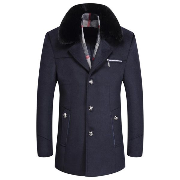 men's wool & blends arrival winter long woolen coat fur collar warm coats male solid color slim casual windbreaker jacket, Black
men's wool & blends arrival winter long woolen coat fur collar warm coats male solid color slim casual windbreaker jacket, Black