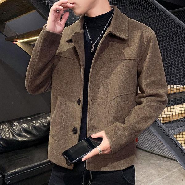 men's wool & blends 2021 autumn winter mens coat solid long sleeve woolen jackets men warm overcoat streetwear fashion casual outerwear, Black
men's wool & blends 2021 autumn winter mens coat solid long sleeve woolen jackets men warm overcoat streetwear fashion casual outerwear, Black