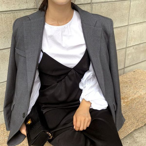 women's suits & blazers smooth female blazer vintage style, gray jacket, spring ppt5, White;black
women's suits & blazers smooth female blazer vintage style, gray jacket, spring ppt5, White;black