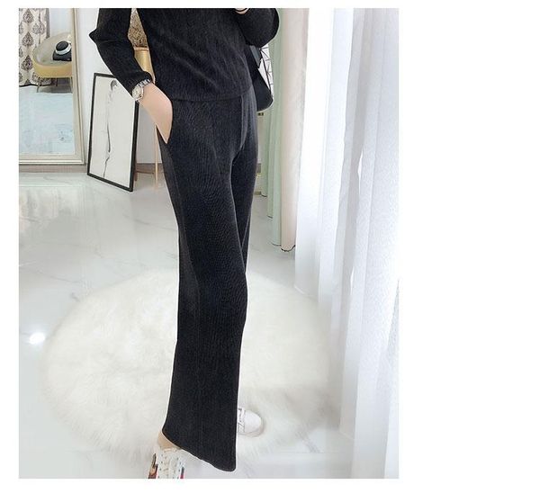 fashion fold long sleeve o-neck solid hollow out t-shirt + straight pants velvet two-piece outfit in stock women's two piece, White
fashion fold long sleeve o-neck solid hollow out t-shirt + straight pants velvet two-piece outfit in stock women's two piece, White