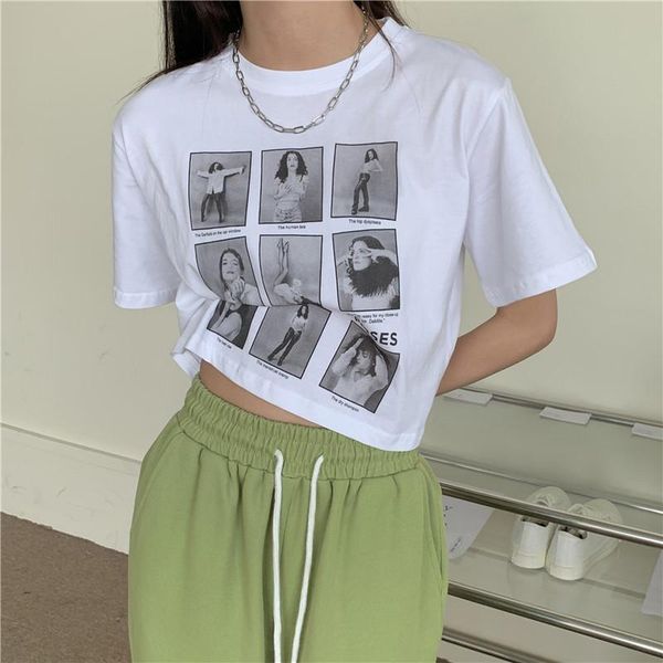 women's t-shirt hzirip korean summer o neck printed short-sleeved women 2021 chic fashion all-match gentle casual loose top, White
women's t-shirt hzirip korean summer o neck printed short-sleeved women 2021 chic fashion all-match gentle casual loose top, White