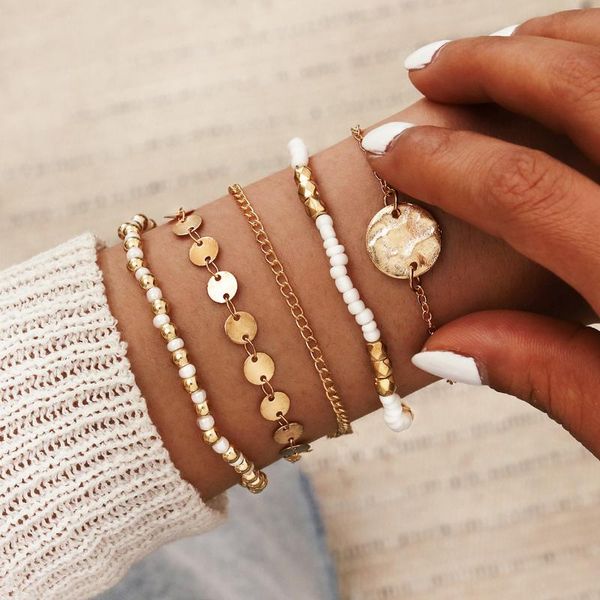 charm bracelets bohemian handmade rice beads bracelet set for women sequins white bead chain bangle female boho jewelry gift, Golden;silver
charm bracelets bohemian handmade rice beads bracelet set for women sequins white bead chain bangle female boho jewelry gift, Golden;silver