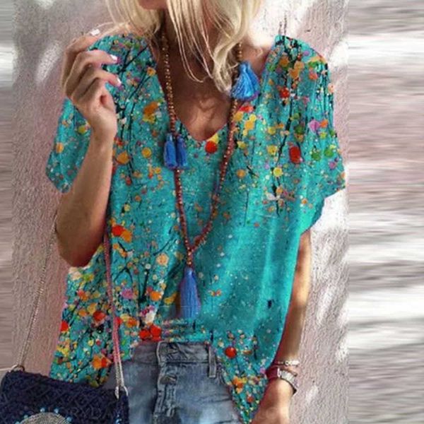 women's blouses & shirts s-5xl summer v-neck short sleeve blouse casual women plus size pullover fashion print loose shi nibh, White
women's blouses & shirts s-5xl summer v-neck short sleeve blouse casual women plus size pullover fashion print loose shi nibh, White