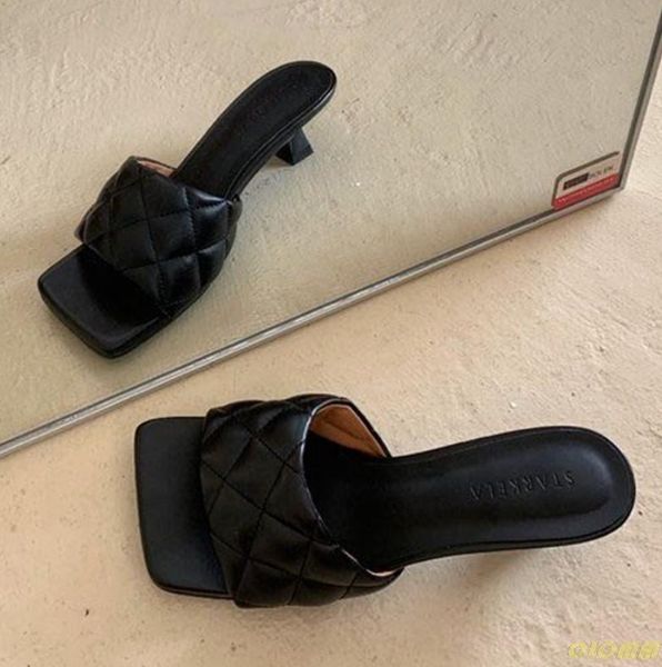 slippers 2021 square toe women peep med heel 4cm slides summer shoe embroidery mule massage outsole slipper size 35-39, Black
slippers 2021 square toe women peep med heel 4cm slides summer shoe embroidery mule massage outsole slipper size 35-39, Black