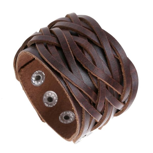tennis fashion 23cm genuine leather punk bracelet braided women mens wrap bangle size adjustable creative jewelry friend gift fs026, Golden;silver
tennis fashion 23cm genuine leather punk bracelet braided women mens wrap bangle size adjustable creative jewelry friend gift fs026, Golden;silver