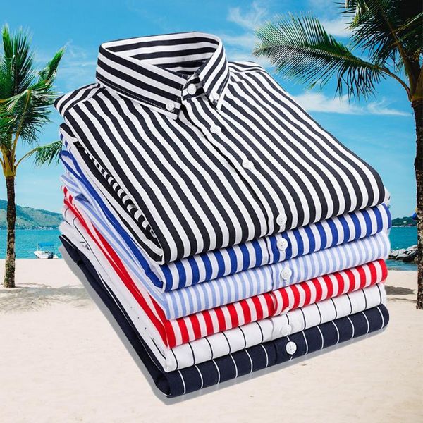 men's casual shirts slim striped shirt long sleeve dress vacation business, White;black
men's casual shirts slim striped shirt long sleeve dress vacation business, White;black