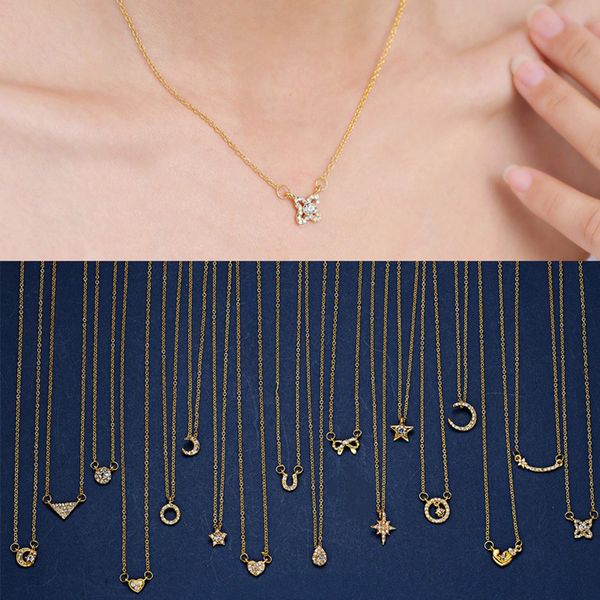 new popular star sky paper card dogeared necklace series a variety of diamond pendant clavicle chain women's personality jewelry wholes, Silver
new popular star sky paper card dogeared necklace series a variety of diamond pendant clavicle chain women's personality jewelry wholes, Silver