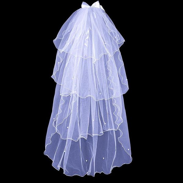 bridal veils pretty wedding accessories 4 layers pencil edge white ivory pearls veil with comb, Black
bridal veils pretty wedding accessories 4 layers pencil edge white ivory pearls veil with comb, Black