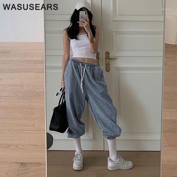high waisted jeans women washed bleached baggy drawstring harem pants casual loose korean streetwear 2021 women's, Blue
high waisted jeans women washed bleached baggy drawstring harem pants casual loose korean streetwear 2021 women's, Blue