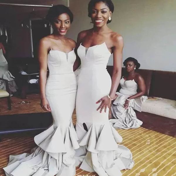 new arrival grey chiffon mermaid bridesmaid dresses strapless long formal dress plus size wedding guest gown, White;pink
new arrival grey chiffon mermaid bridesmaid dresses strapless long formal dress plus size wedding guest gown, White;pink