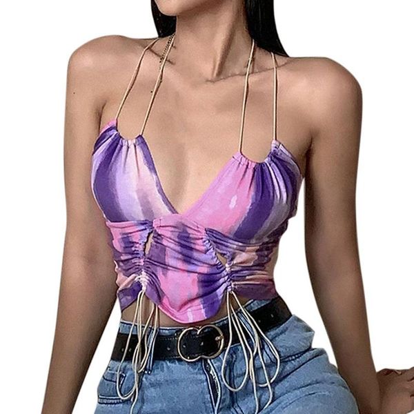 women's tanks & camis e-girl tie dye halter bandage ruched crop sweet chic backless deep v-neck purple cami streetwear party tank, White
women's tanks & camis e-girl tie dye halter bandage ruched crop sweet chic backless deep v-neck purple cami streetwear party tank, White
