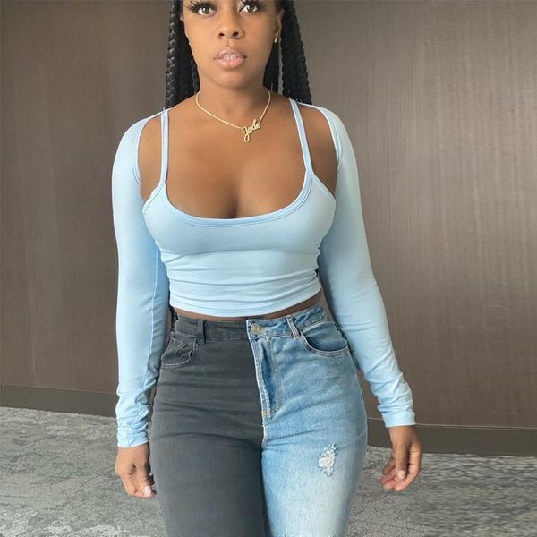 women's tracksuits nclagen 2021 autumn slim fitness cropped mini camisole and long sleeve ultra short skinny shawl women two pieces, Gray
women's tracksuits nclagen 2021 autumn slim fitness cropped mini camisole and long sleeve ultra short skinny shawl women two pieces, Gray