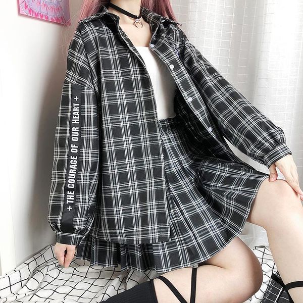 japanese spring and autumn plaid shirt pirate bear harajuku long sleeve shirts embroidery blouse street cool loose women women's blous, White
japanese spring and autumn plaid shirt pirate bear harajuku long sleeve shirts embroidery blouse street cool loose women women's blous, White