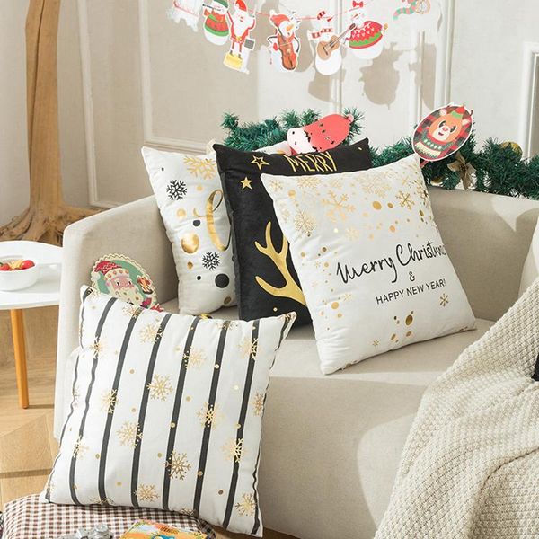 christmas decorations luanqi printed gold cushion cover decoration for home black white bronzing navidad 2021 ornament pillow case 45x45 cm
christmas decorations luanqi printed gold cushion cover decoration for home black white bronzing navidad 2021 ornament pillow case 45x45 cm