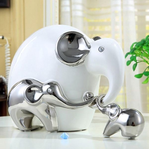 silver ceramic family elephant statue home decor crafts room decoration loves ornament porcelain animal figurines desk & table clocks
silver ceramic family elephant statue home decor crafts room decoration loves ornament porcelain animal figurines desk & table clocks