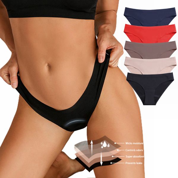 seamless menstrual period underwear for women leak proof panties absorbent briefs mid waist intimates, Black;pink
seamless menstrual period underwear for women leak proof panties absorbent briefs mid waist intimates, Black;pink