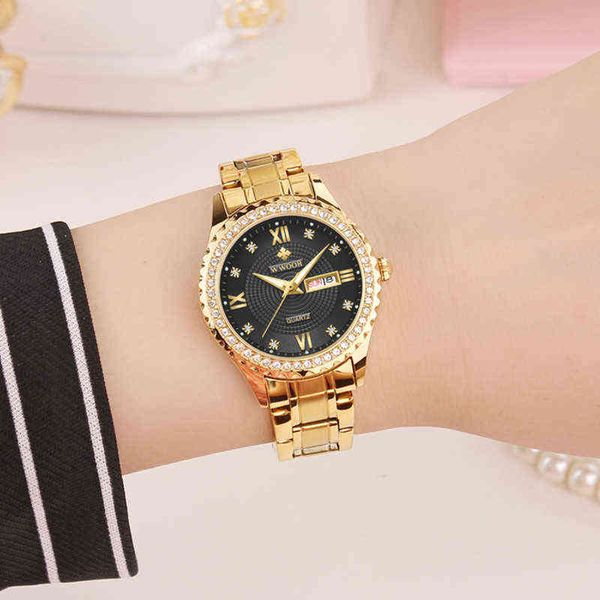 women's watches wwoor luxury diamond ladies fashion elegant gold bracelet for women quartz calendar wrist new relogio feminino 221221, Slivery;golden
women's watches wwoor luxury diamond ladies fashion elegant gold bracelet for women quartz calendar wrist new relogio feminino 221221, Slivery;golden