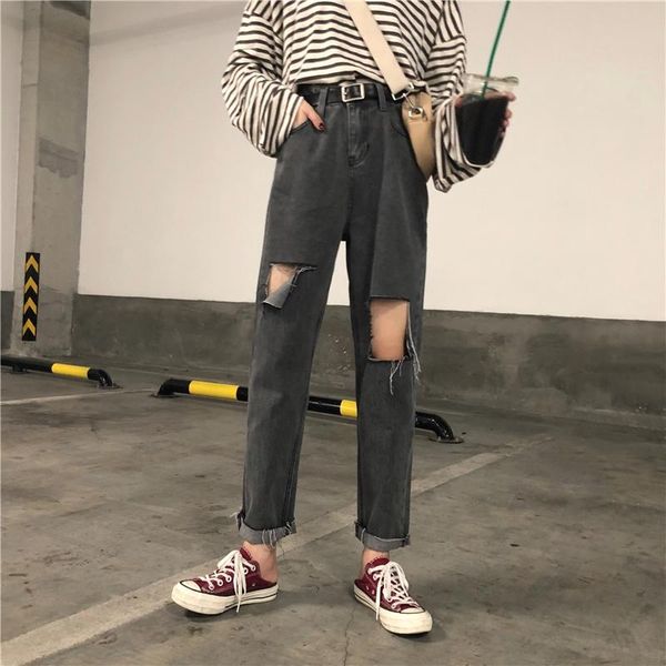 women's jeans clothing spring hight waist women vintage solid loose bf straight pants streetwear hole harajuku, Blue
women's jeans clothing spring hight waist women vintage solid loose bf straight pants streetwear hole harajuku, Blue