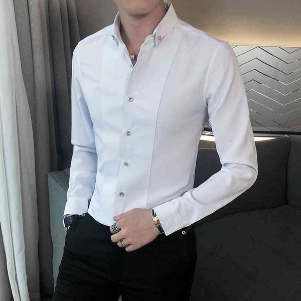 t shirts plus size 5xl-m solid sleeve long men's clothes 2021 night club/prom prom/streetwear thin tuxedo casual fit blouse homme nxva, White;black
t shirts plus size 5xl-m solid sleeve long men's clothes 2021 night club/prom prom/streetwear thin tuxedo casual fit blouse homme nxva, White;black