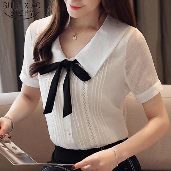 women's blouses & shirts korean chiffon blouse womens and women casual short sleeve doll collar blusas 4634 50, White
women's blouses & shirts korean chiffon blouse womens and women casual short sleeve doll collar blusas 4634 50, White
