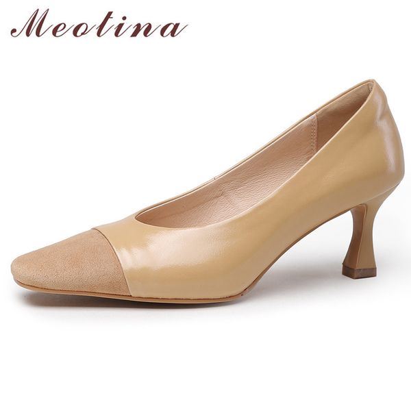 meotina genuine leather high heel pumps women square toe office shoes stiletto heels shallow footwear female spring autumn 40 210520, Black
meotina genuine leather high heel pumps women square toe office shoes stiletto heels shallow footwear female spring autumn 40 210520, Black