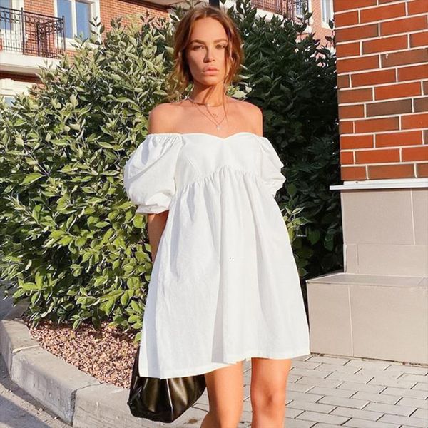 Sexy Off Shoulder White Cotton Women Dress Big Puff Sleeve Short A Line Summer Mini Ladies Pleated Loose, Black;gray
Sexy Off Shoulder White Cotton Women Dress Big Puff Sleeve Short A Line Summer Mini Ladies Pleated Loose, Black;gray