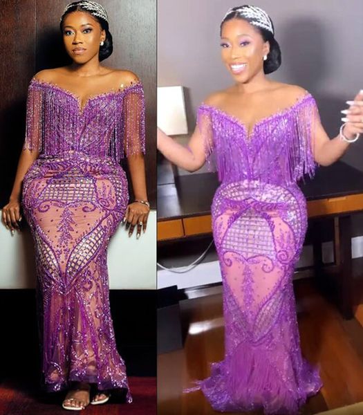 2021 plus size arabic aso ebi luxurious lilac mermaid prom dresses lace beaded sheer neck evening formal party second reception gowns dress, Black
2021 plus size arabic aso ebi luxurious lilac mermaid prom dresses lace beaded sheer neck evening formal party second reception gowns dress, Black
