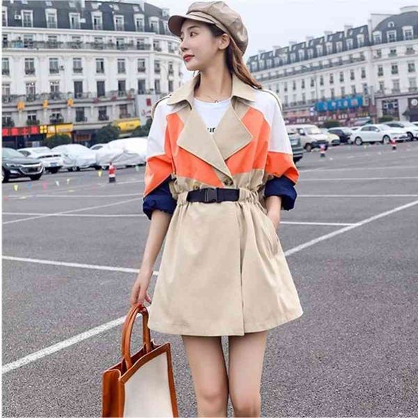 autumn winter korean version of the long windbreaker jacket female casual loose student 210531, Black;brown
autumn winter korean version of the long windbreaker jacket female casual loose student 210531, Black;brown