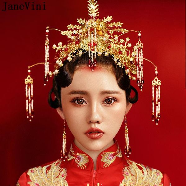 hair clips & barrettes janevini luxury chinese phoenix coronet vintage headdress ornament for women gold bridal jewelry pearls wedding acces, Golden;silver
hair clips & barrettes janevini luxury chinese phoenix coronet vintage headdress ornament for women gold bridal jewelry pearls wedding acces, Golden;silver