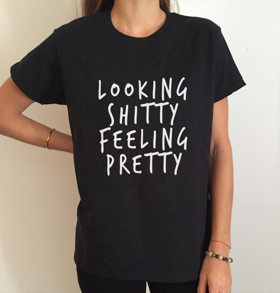 looking shitty feeling pretty women t shirts letters print cotton casual funny for lady black tee hipster z 253, White
looking shitty feeling pretty women t shirts letters print cotton casual funny for lady black tee hipster z 253, White