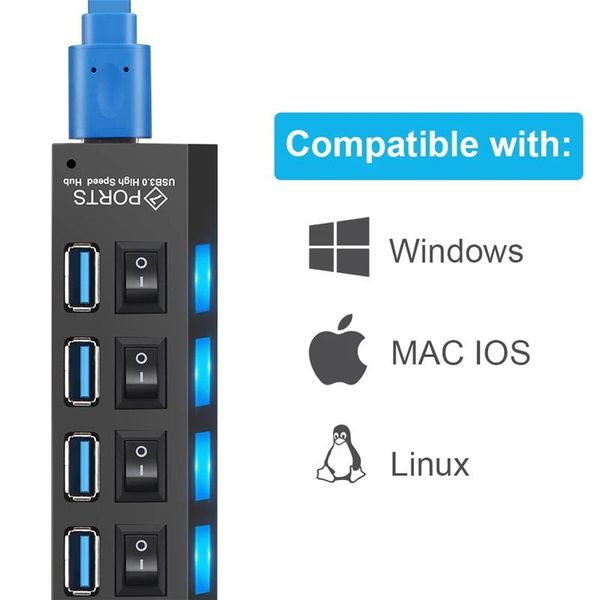 hubs 7 ports usb hub expander comprehensive compatible high speed multi independent switch ac power for mouse u disk keyboard
hubs 7 ports usb hub expander comprehensive compatible high speed multi independent switch ac power for mouse u disk keyboard