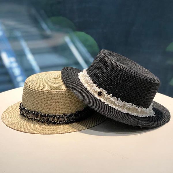 wide brim hats women's hat female hepburn style straw spring and summer flat french retro sun net red same, Blue;gray
wide brim hats women's hat female hepburn style straw spring and summer flat french retro sun net red same, Blue;gray